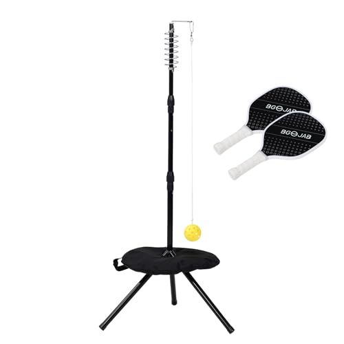 BGOJAB Pickleball Trainer, Pickleballs Training Aid for Solo & Partner Practice, Enhance Reaction Time & Hand-Eye Coordination, Great Gift for Beginners, Families & Pickleball Fans, Easy Installation