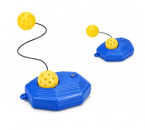 Solo Pickleball Trainer – Adjustable Bounce-Back Training System with Fillable Water Base, Tethered Ball & Carry Handle for Solo Practice
