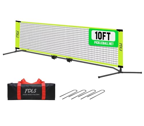FDLS Portable 10FT Small Pickleball Net with Carry Bag for Indoor&Outdoor