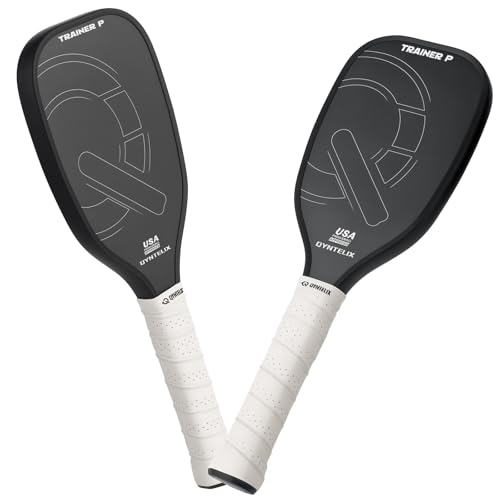 Pickleball Training Paddles Set - USAPA Approved Pickleball Trainer Practice Paddles, Carbon Fiber Particle Paint Frosted Surface, Extra Long Handles, 16mm Core Sports Sweet Spot Training Paddles