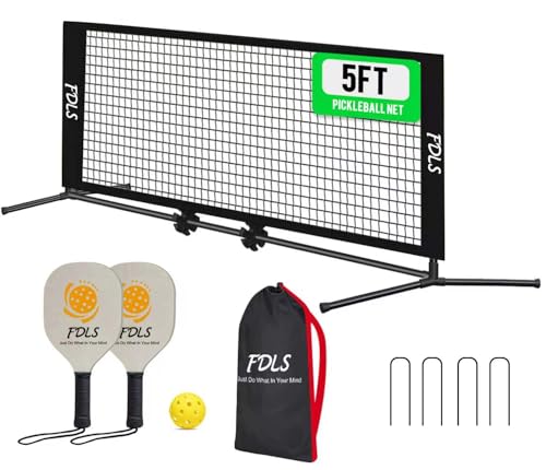 FDLS 5ft Mini Pickleball Net with Bag for Practice